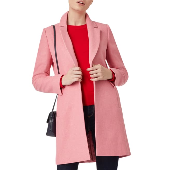Hobbs London Pink Wool Blend Camellia Coat