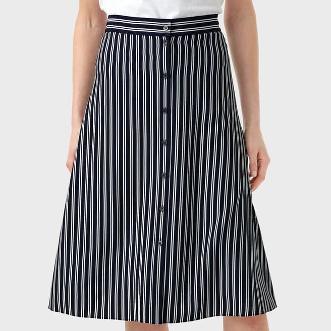 Hobbs London Navy Monroe Stripe Skirt