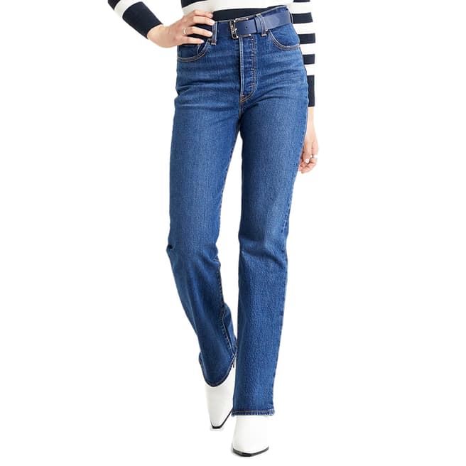 Levi's Mid Blue Ribcage Bootcut Stretch Jeans