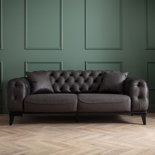 The Great Sofa Company The Triumph 2 Seater Sofa, Faux Leather Charcoal