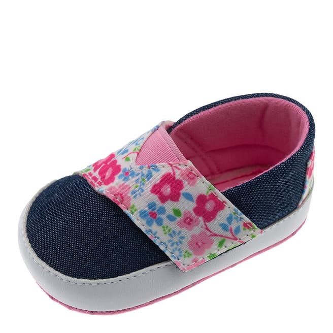 Chicco Blue & Pink Flower Velcro Shoes 