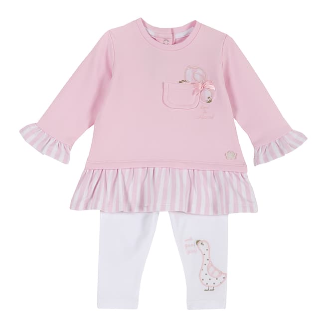 Chicco Pink & White Sweatshirt & Leggings Set