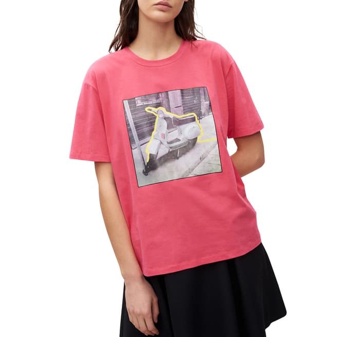 Claudie Pierlot Pink Peony Graphic T-Shirt
