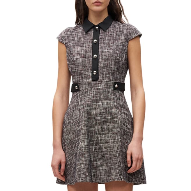 Claudie Pierlot Multi Shirt Collar Tweed Mini Dress