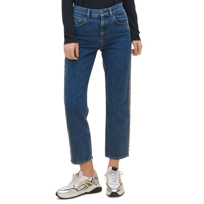 Claudie Pierlot Blue Frayed Side Cotton Jeans