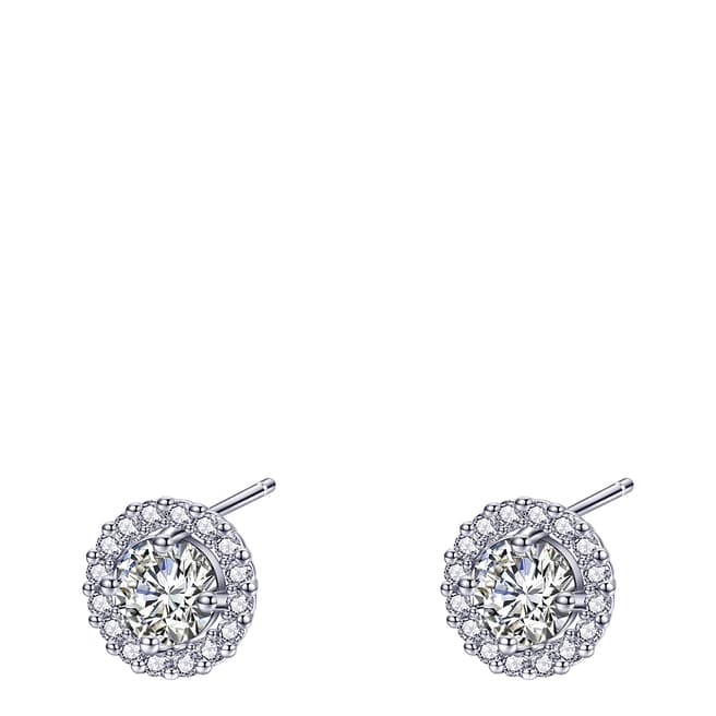 Ma Petite Amie White Gold Plated Stud Earrings with Swarovski Crystals