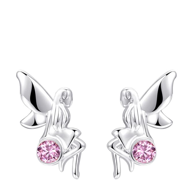 Ma Petite Amie White Gold Plated Angel Earrings with Swarovski Crystals