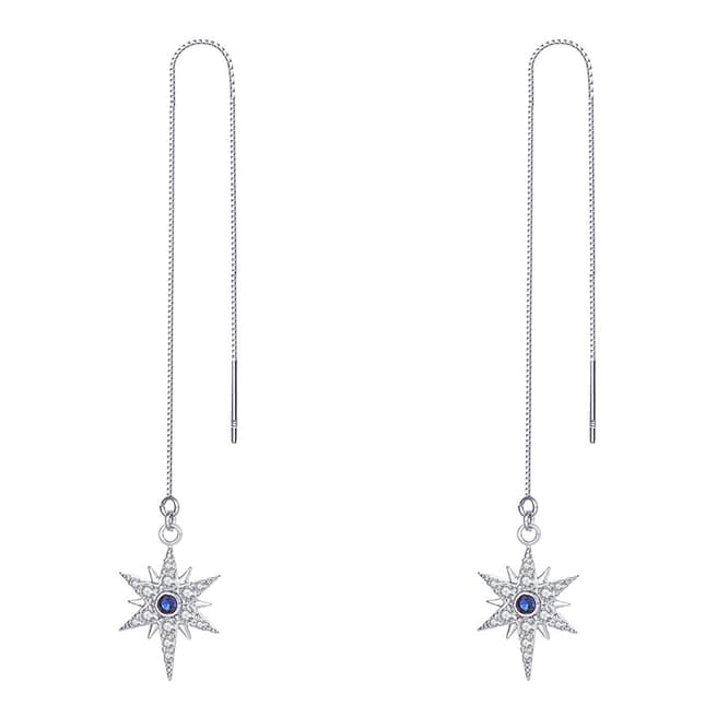 Ma Petite Amie White Gold Plated Star Earrings with Swarovski Crystals