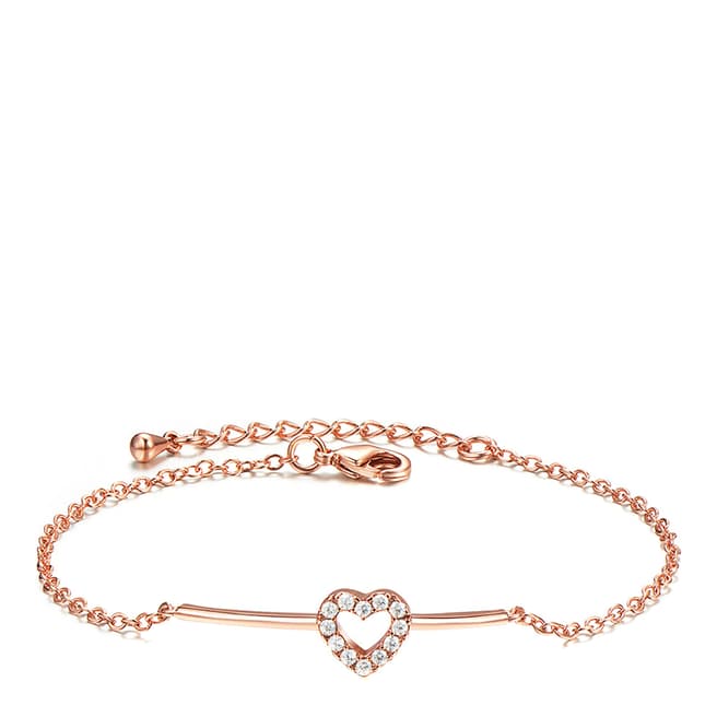 Ma Petite Amie Rose Gold Plated Heart Bracelet with Swarovski Crystals