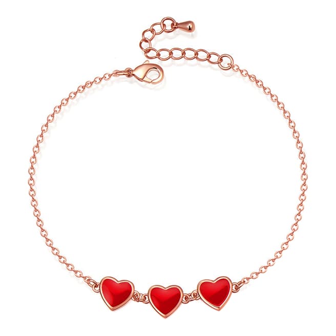 Ma Petite Amie Rose Gold Plated Heart Bracelet with Swarovski Crystals