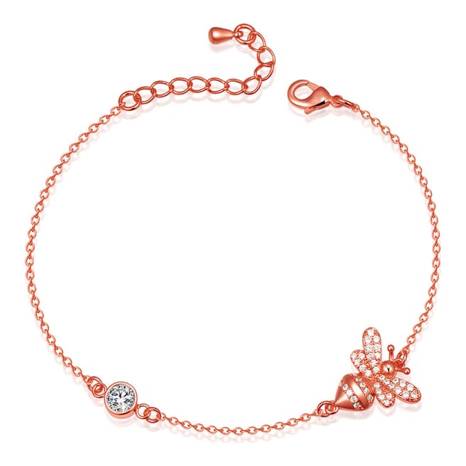 Ma Petite Amie Rose Gold Plated Bumble Bee Bracelet with Swarovski Crystals