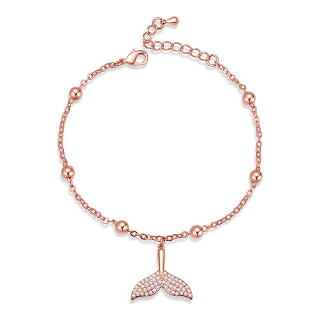 Ma Petite Amie Rose Gold Plated Mermaid Tail Bracelet with Swarovski Crystals