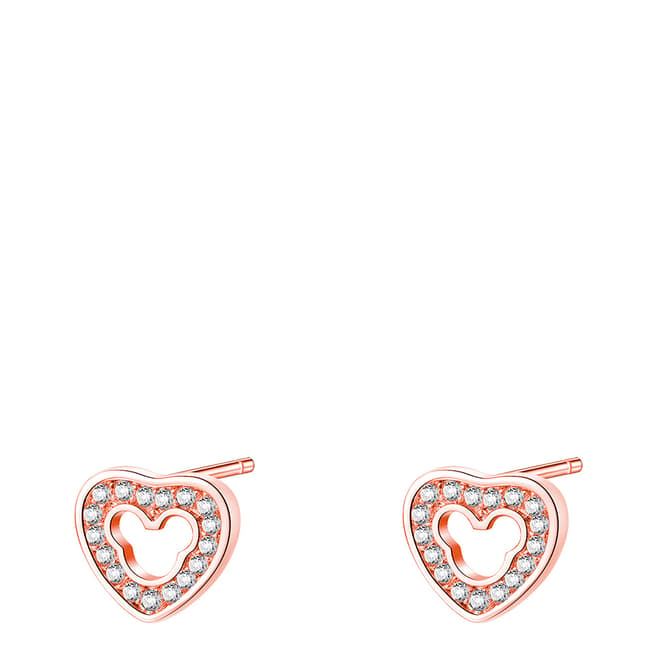 Ma Petite Amie Rose Gold Plated Heart Earrings with Swarovski Crystals
