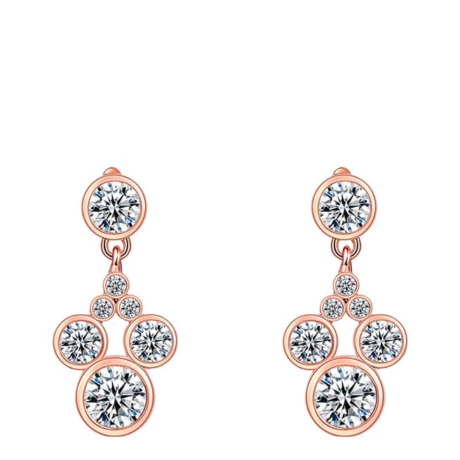 Ma Petite Amie Rose Gold Plated Mickey Mouse Earrings with Swarovski Crystals