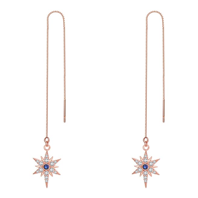 Ma Petite Amie Rose Gold Plated Star Earrings with Swarovski Crystals