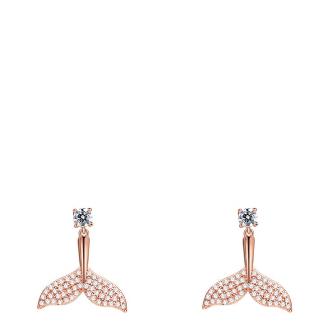 Ma Petite Amie Rose Gold Plated Mermaid Tail Earrings with Swarovski Crystals