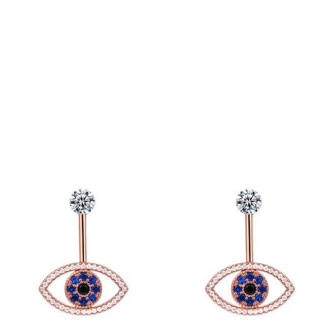 Ma Petite Amie Rose Gold Plated Eye Earrings with Swarovski Crystals