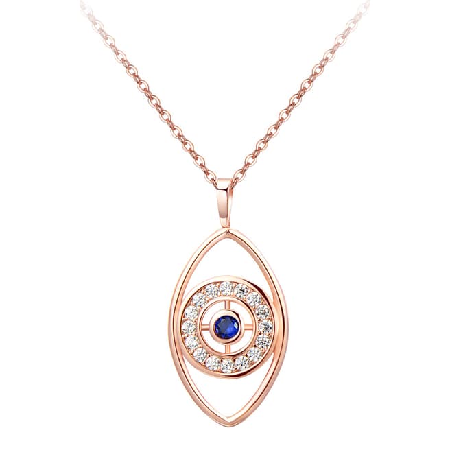 Ma Petite Amie Rose Gold Plated Eye Necklace with Swarovski Crystals
