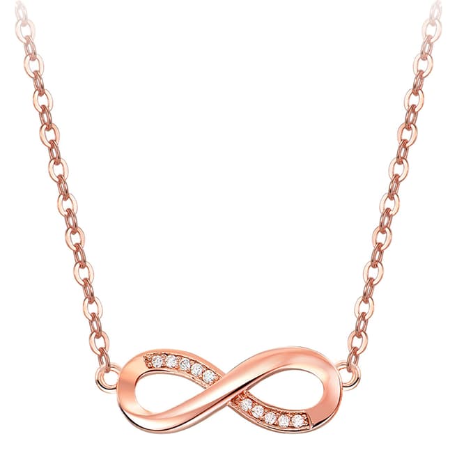 Ma Petite Amie Rose Gold Plated Infinity Necklace with Swarovski Crystals