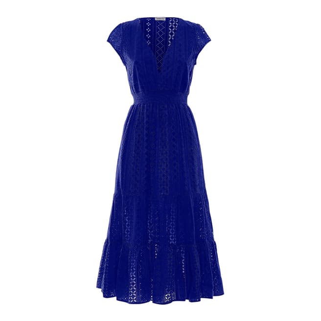 Paolita Blue Virgo Ruffle Midi Dress