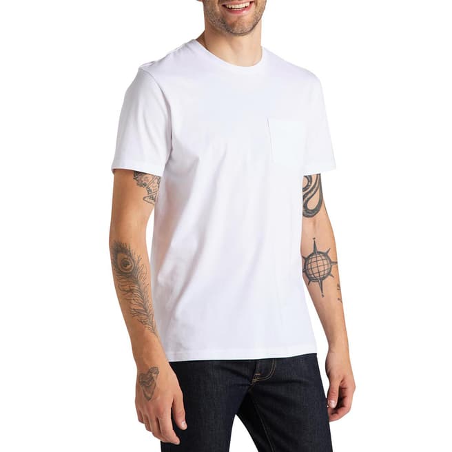 Lee Jeans White Crew Neck Pocket Cotton T-Shirt