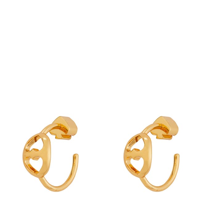 Kate Spade Gold Duo Link Small Hoop Earrings