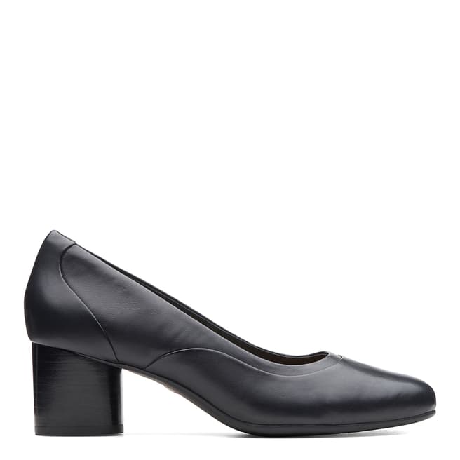 Clarks Black Leather Cosmo Heeled Shoe
