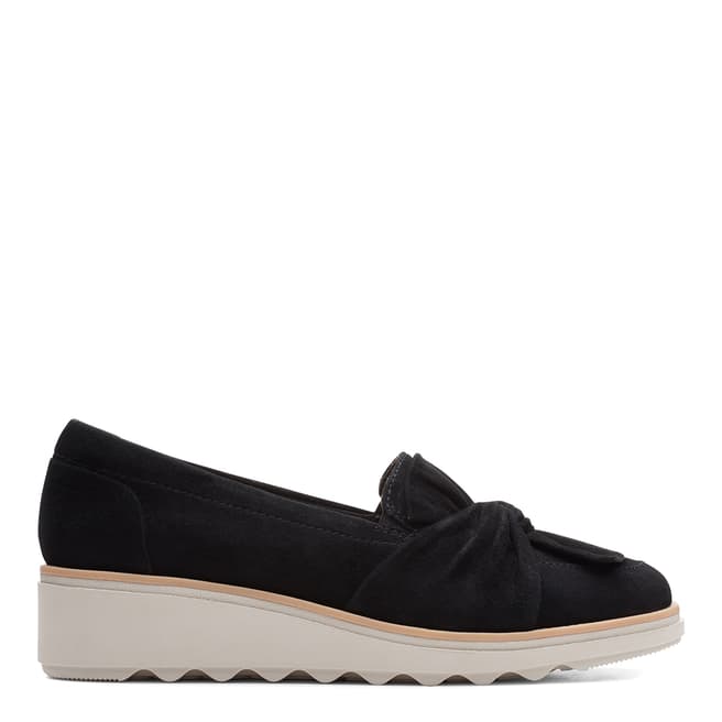 Clarks Black Suede Sharon Dasher Loafers