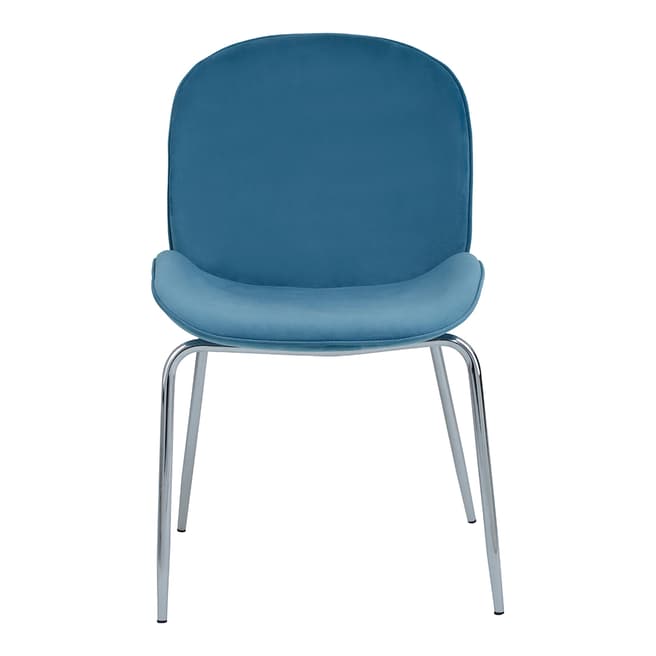 Fifty Five South Light Blue Velvet Tamzin Dining Chair