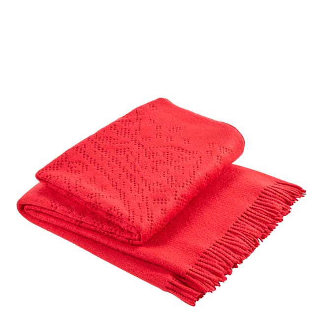 Christy Lace 130x170cm Throw, Cranberry