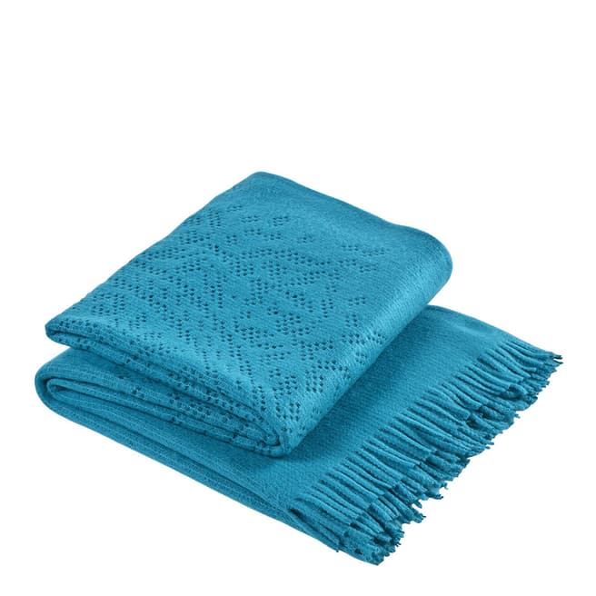 Christy Lace 130x170cm Throw, Teal