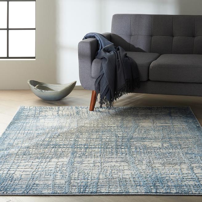 Calvin Klein Rush 183x122cm Rug, Ivory Blue