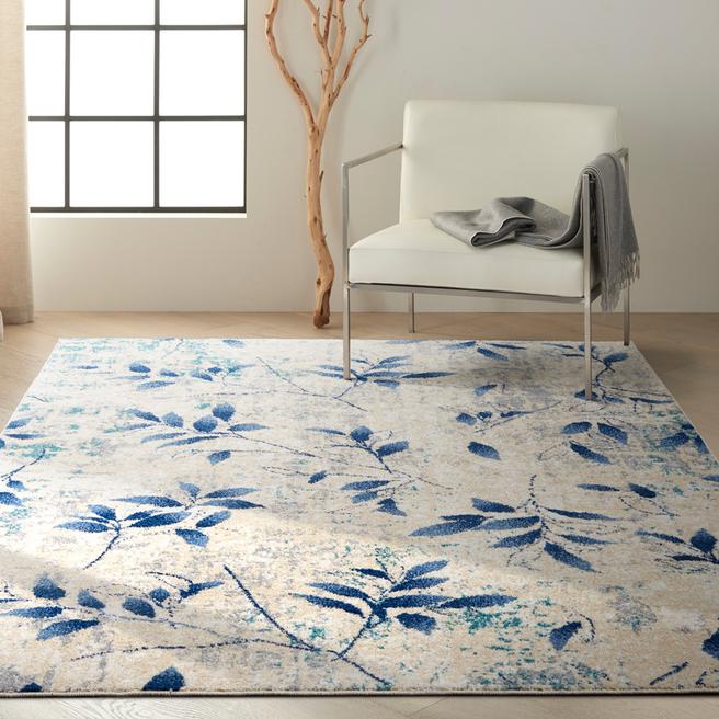 Calvin Klein River Flow 221x160cm Rug, Beige/Navy