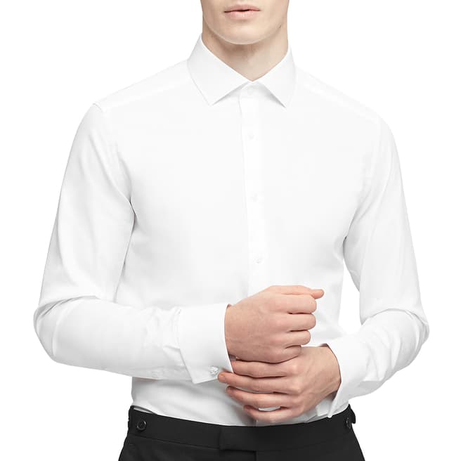 Reiss White Detroller Slim Cotton Shirt
