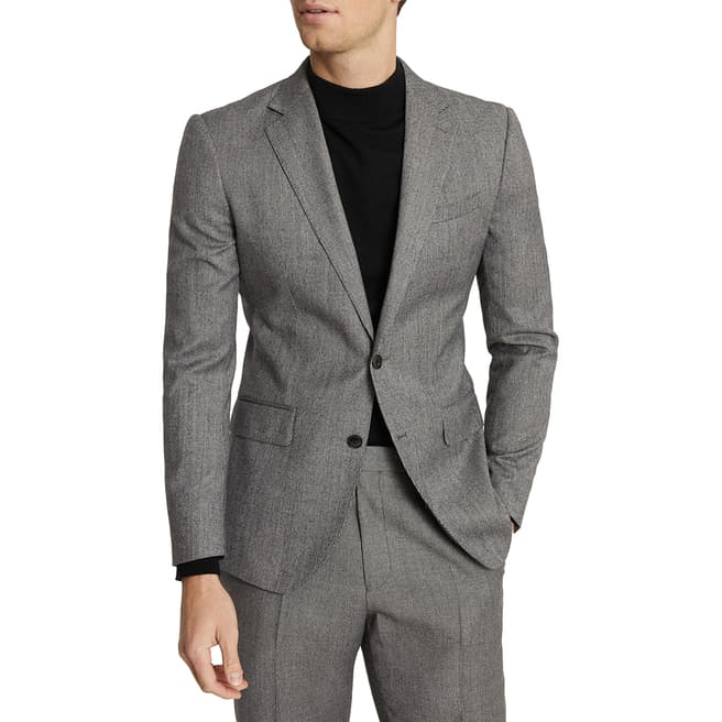 Reiss Charcoal Ben Wool Blend Suit Jacket