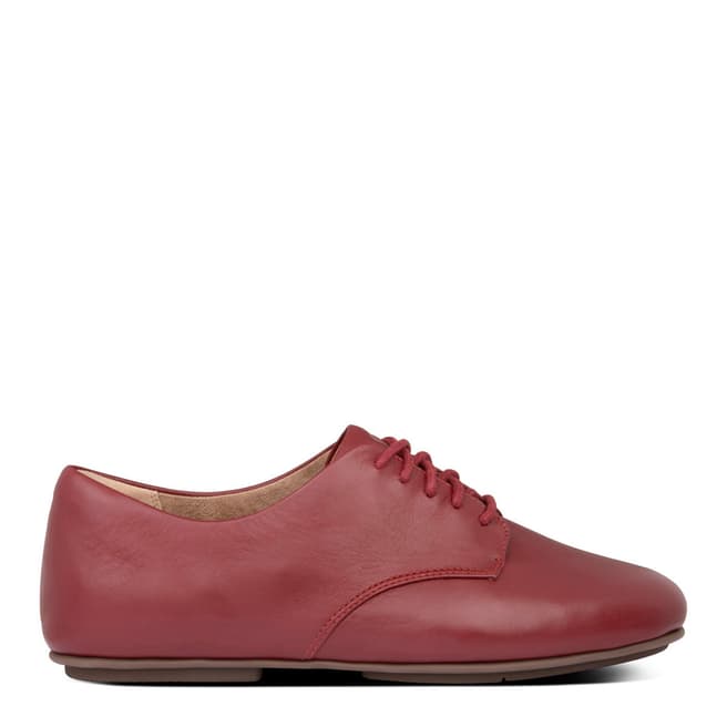 FitFlop Maroon Adeola Leather Lace-Up Derby's