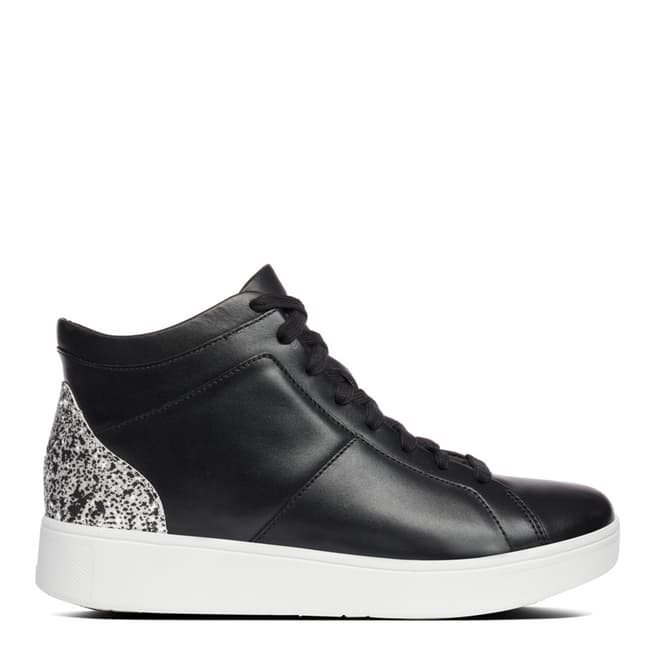 FitFlop Black Mix Rally Glitter High-Top Sneakers