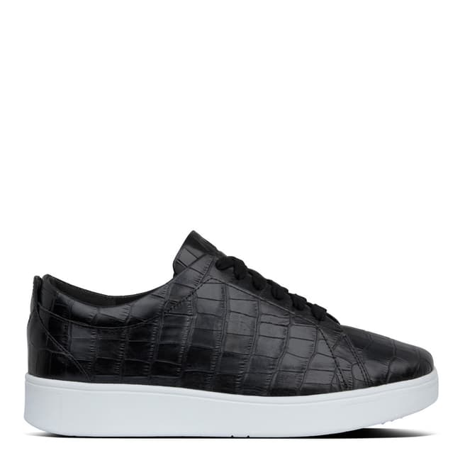 FitFlop Black Rally Croc Print Sneakers