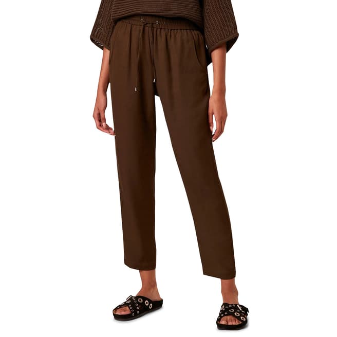 French Connection Brown Drape Drawstring Jogger