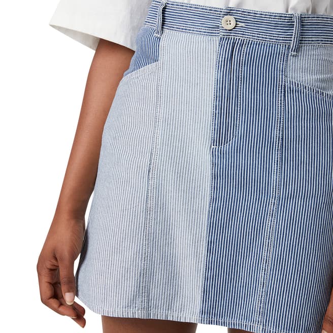 French Connection Blue Denim Stripe Mini Skirt