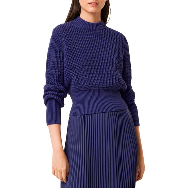 French Connection Blue Waffle Jumper