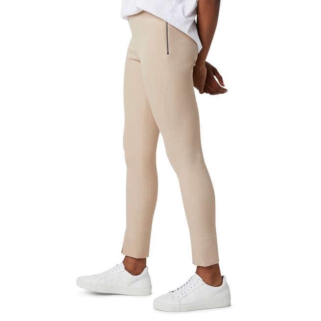 French Connection Beige Skinny Front Split Trousers