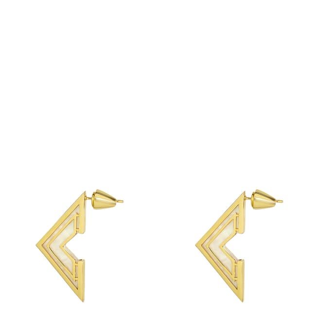 nOir Gold Plated White Touch Of Luster Earrings