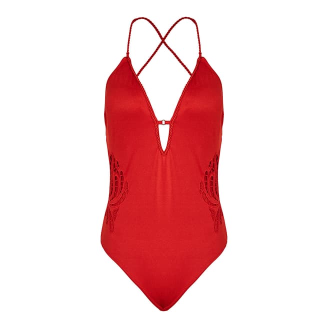 Reiss Red Bernice Swimsuit