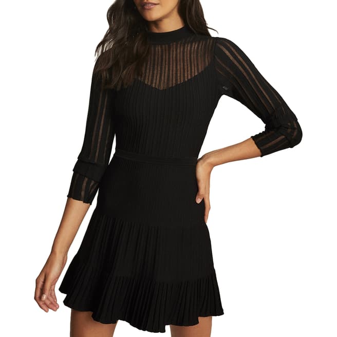 Reiss Black Clemmy Knitted Dress