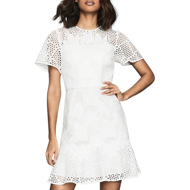 Reiss White Damara Lace Dress