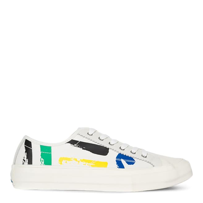 PAUL SMITH White Graphics Canvas Trainers