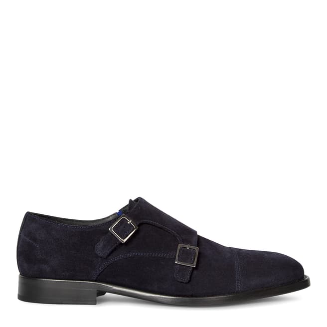 PAUL SMITH Navy Suede Frank Double Monk Shoes
