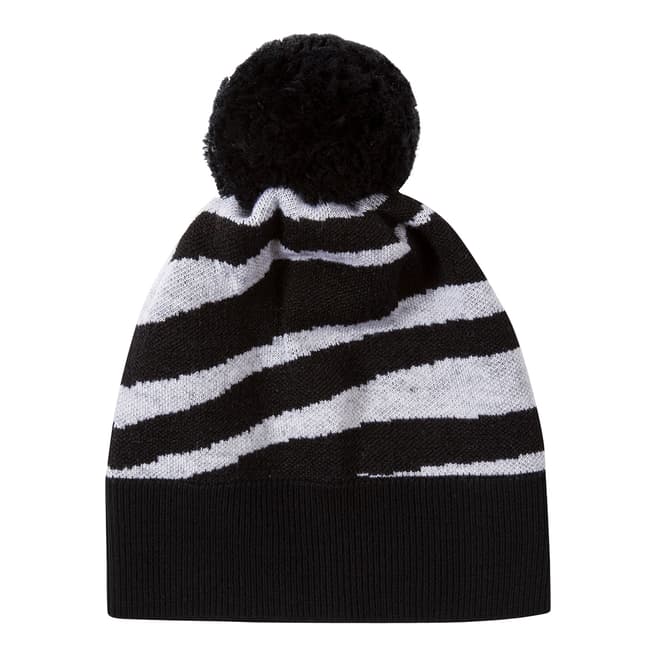 PAUL SMITH Black White Zebra Beanie Hat