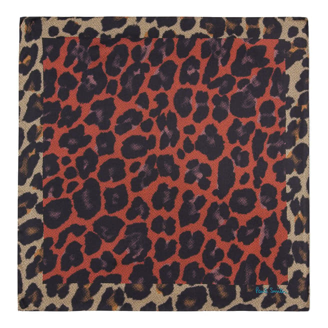 PAUL SMITH Red Leopard Pocket Square